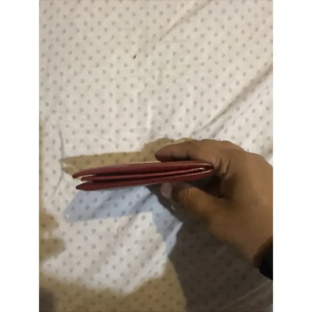 Red Burberry Saffiano leather bifold wallet